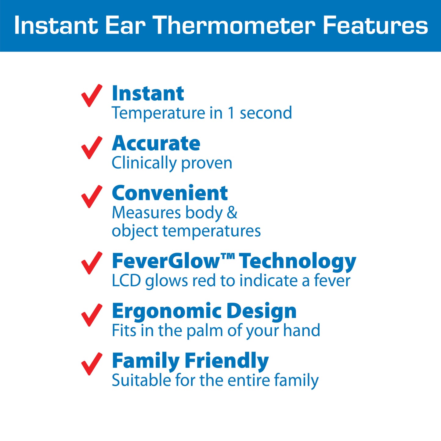 ProCheck Instant Ear Thermometer with Fever Indicator