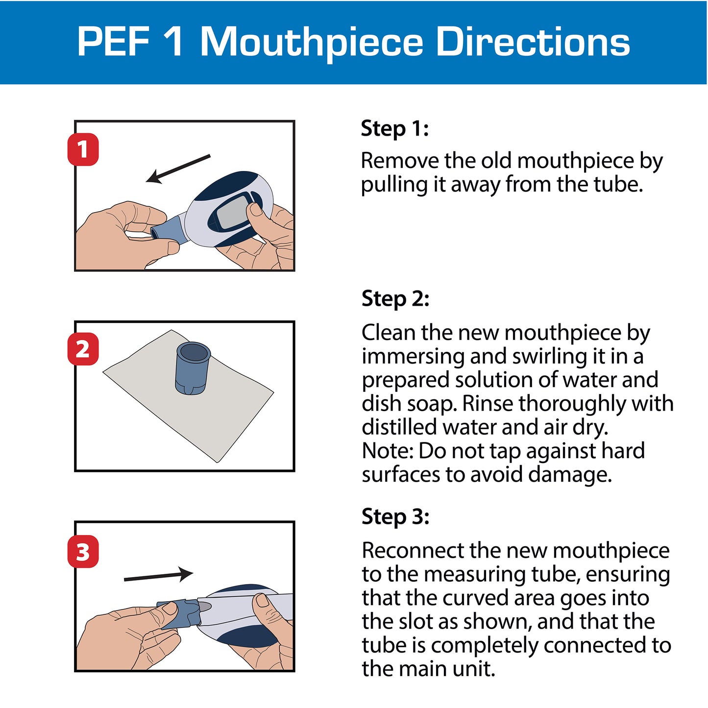 Peak Flow Meter Replacement Mouthpieces, 3-Pack